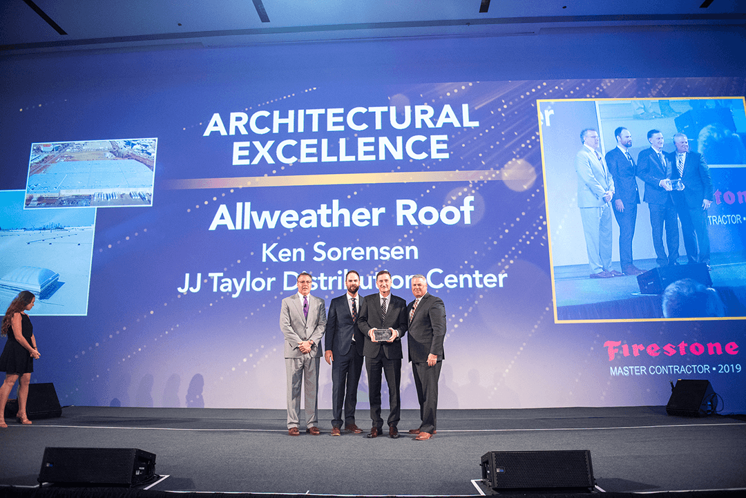 Allweather Roof received Architectural Excellence from Firestone. Allweather Roof Recognized by Firestone with 4 Prestigious Awards