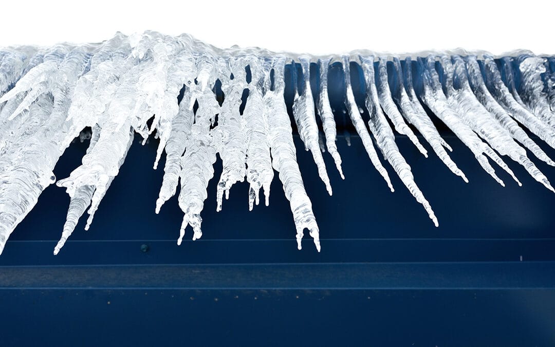 Large icycles on the roof of modern warehouse building