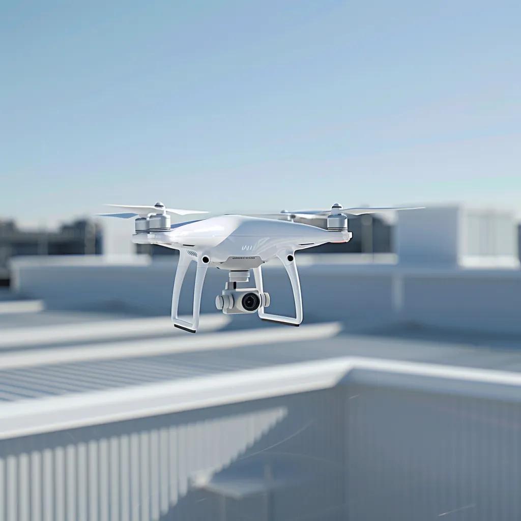 AI-powered drone inspecting a commercial roof for damage