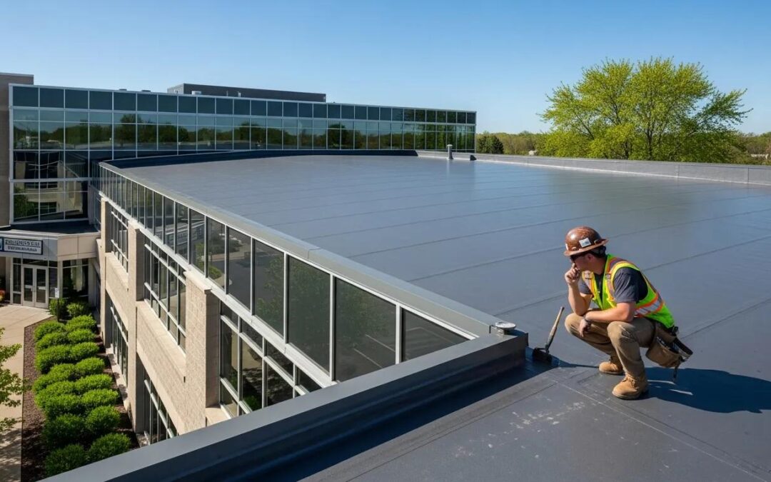 Commercial building in Minnesota with a waterproofed roof showcasing durability and protection