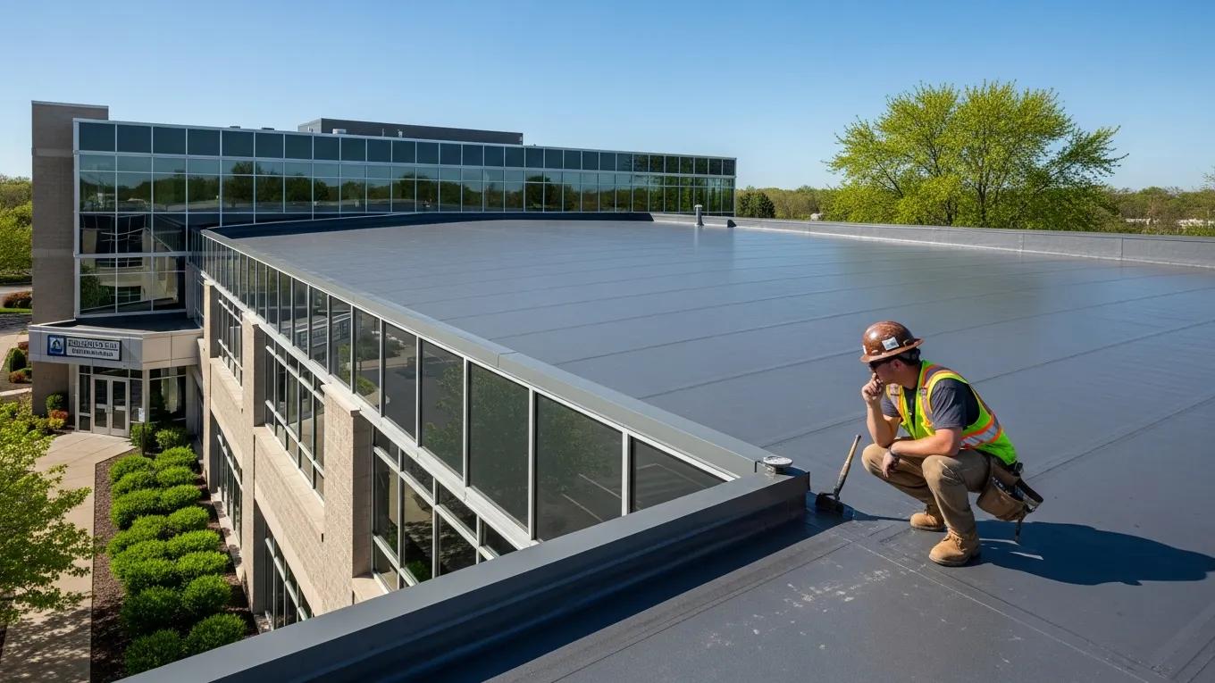 Commercial building in Minnesota with a waterproofed roof showcasing durability and protection
