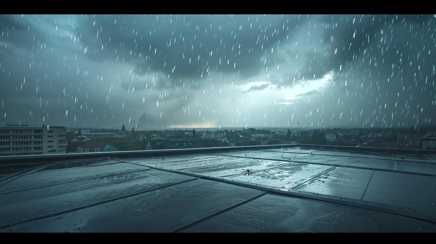 PLEase generate commercial roof during hail storm